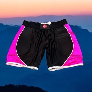 Women's Black & Hot Pink Athletic Shorts